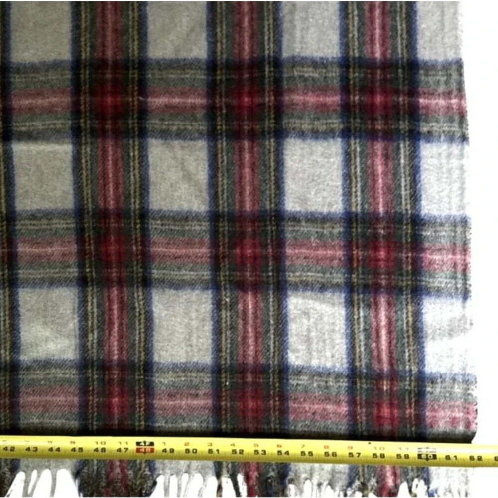 Tweeds of Scotland Wool Stewart Dress Tartan Throw Blanket Fringed 62x72 NEW